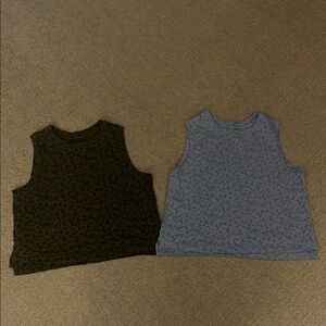 Workout Cropped Tank - Blue, Green